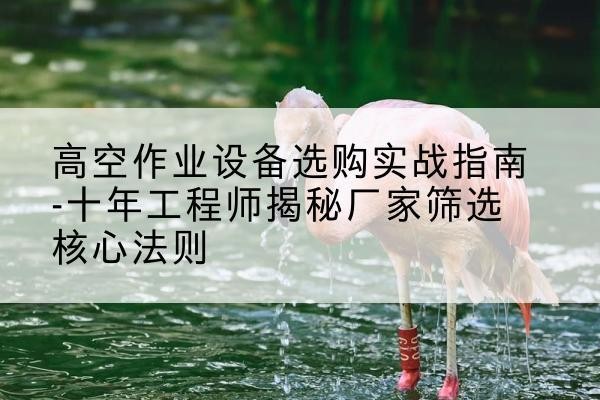 安吉剪叉式升降机厂家-高空作业设备选购实战指南-十年工程师揭秘厂家筛选核心法则